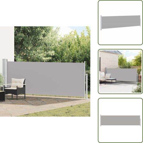 Tenda retrattile - vidaXL Tenda Laterale Retrattile per Patio 140x500 cm Grigia - Protezione dal sole