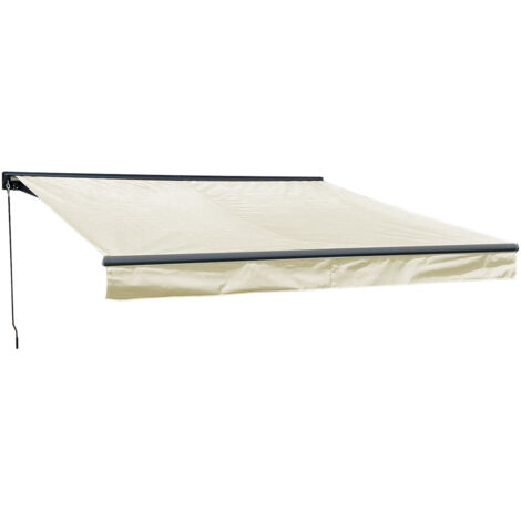 Tenda SAULE 3,5 × 3 m con semicupio - Tessuto beige e struttura grigia