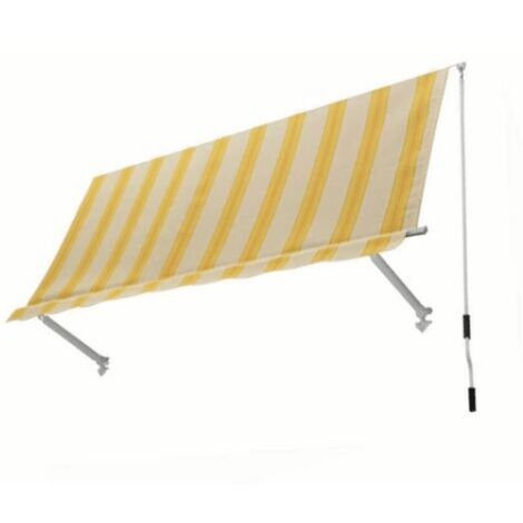 TENDA SOLE A CADUTA 2,5X2,5MT SENZA CASSONETTO GIALLO BIANCO BALCONE BRACCI 3932