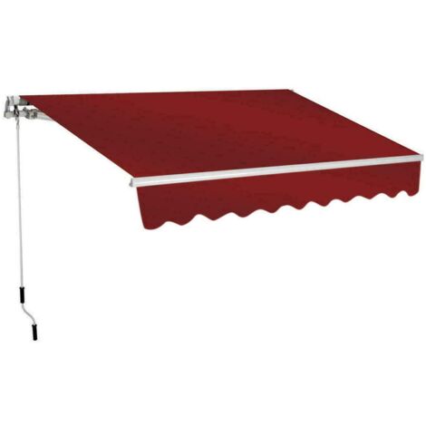 TENDA SOLE BALCONE BARRA QUADRA 3x2 MT ROSSO ALLUMINIO BRACCI ESTENDIBILI 1804