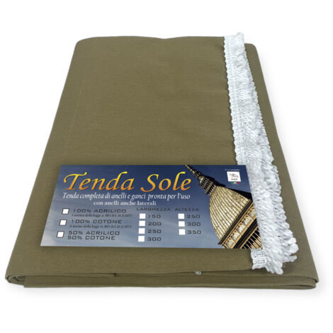 TENDA SOLE DA esterno GIARDINO balcone AVANA Unito in Acrilico CONFEZIONATA in 6 Misure Cm. 200 x 250