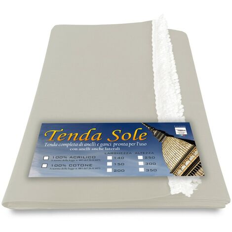 TENDA Sole da ESTERNO Giardino BALCONE Unito PANNA confezionata LARGA 2 METRI Cm. 200 x 300