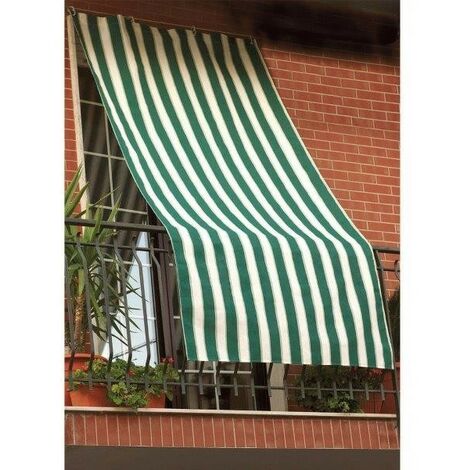 Tenda da sole con anelli 140x250h cm verde a righe