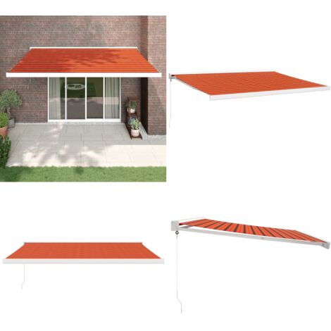 Tenda Sole Retrattile Arancione Marrone 4x3m Tessuto Alluminio - Tenda da giardino - Tenda da patio