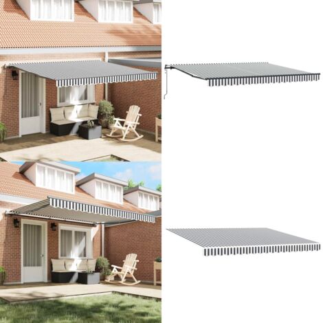 Tenda Sole Retrattile Automatica Antracite e Bianco 400x300 cm - Tenda da sole automatica - Protezione dal sole