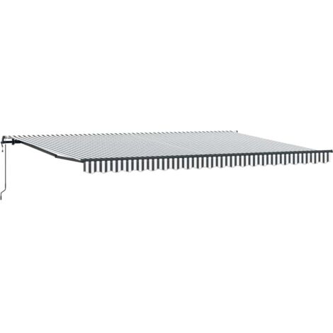 Tenda Sole Retrattile Automatica Antracite e Bianco 500x300 cm vidaXL
