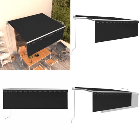 Tenda Sole Retrattile Automatica con Parasole 4,5x3m Antracite - Tenda da sole automatica - Tenda da sole con parasole