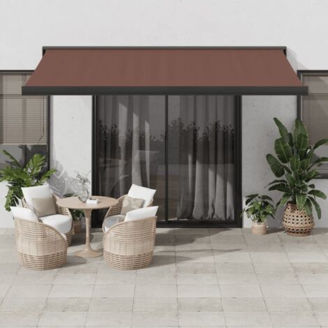 Tenda Sole Retrattile Manuale 400x300 cm Marrone vidaXL