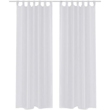 Tenda Trasparente Colore Bianco 140 x 225 cm 2 pezzi