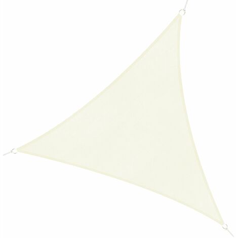 Tenda Vela da Giardino Triangolare in HDPE Bianco Avorio 3x3x3m