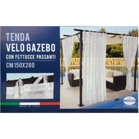 Tenda Velo per Gazebo in Poliestere 150x280 cm Bianco