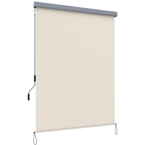 Tenda verticale da esterno con cassonetto grigio per protezione solare balcone terrazzo e frangivista beige 1,4 x 2,5 m