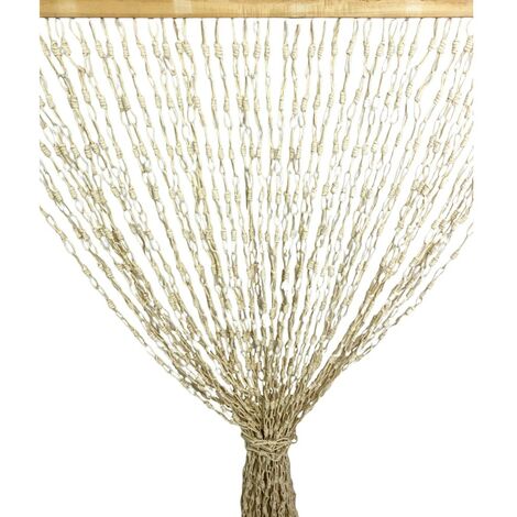 TENDA WOOD © a catenelle intrecciate in Fibra Naturale Anti insetti antirumore BEIGE Cm. 100x220
