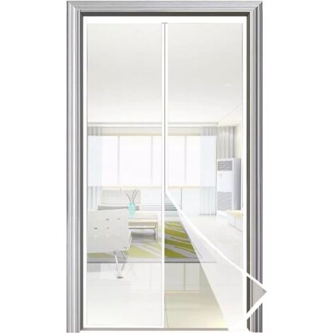 Tenda zanzariera magnetica 150x250 porta finestra riducibile calamita zanzare bianco 1841