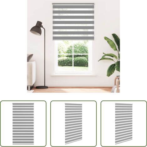 Tenda zebrata -  Tenda a rullo zebra 120,9x230 cm Larghezza tessuto 116,7 cm grigio