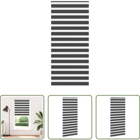 Tenda zebrata -  Tenda a Rullo Zebra Nero Larghezza Tessuto 100,9 cm Poliestere