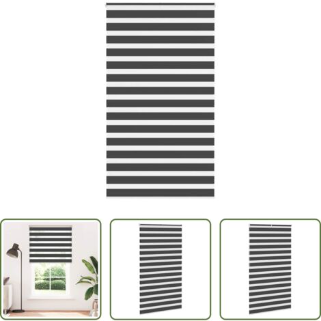 Tenda zebrata -  Tenda a Rullo Zebra Nero Larghezza Tessuto 130,9 cm Poliestere