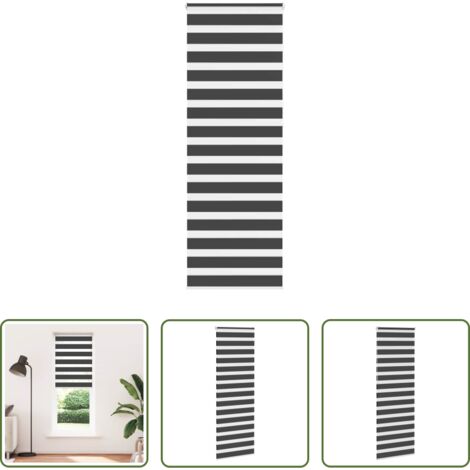 Tenda zebrata -  Tenda a Rullo Zebra Nero Larghezza Tessuto 85,9 cm Poliestere