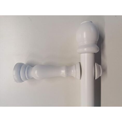 TENDAGGIMANIA Bastone Tenda Movimento a Corda, in Legno Diametro 35 mm, Completo di Tutti Gli Accessori, Color Bianco - 240 CM