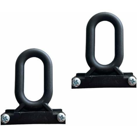 TENDAGGIMANIA® Ganci per Tende da Sole a Caduta - in PVC - 1 Coppia di Ganci universali Completa di Viti- Colore Nero