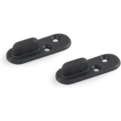 TENDAGGIMANIA Guida Pavimento binario per porta scorrevole in Nylon resistente-SET 2 PEZZI-Guida inferiore per porte scorrevoli con funzione blocca porta, assorbimento urti, protezione delle pareti