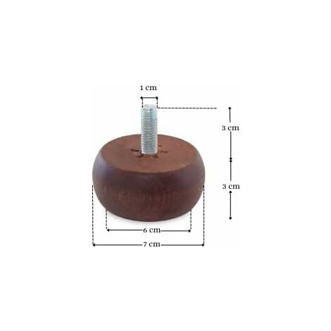 TENDAGGIMANIA Piedini per Mobili, Divani, Poltrone e Pouf-  Modello Cipolla- 1 Piedino Altezza 3 cm