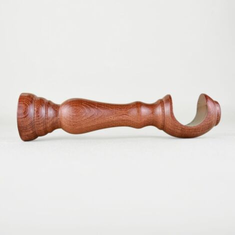 TENDAGGIMANIA Staffe per Tende 1 COPPIA - Per Bastoni per tende in Legno ∅ 35 MM - Staffe con piastrina di fissaggio, viti e tasselli- 100% Legno Made in Italy - Colore: CILIEGIO -LUNGHEZZA 18 CM