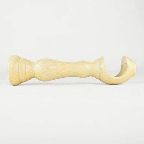 TENDAGGIMANIA Staffe per Tende 1 COPPIA - Per Bastoni per tende in Legno ∅ 35 MM - Staffe con piastrina di fissaggio, viti e tasselli- 100% Legno Made in Italy - Colore: NATURALE -LUNGHEZZA 18 CM