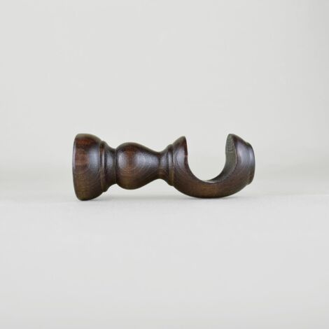 TENDAGGIMANIA Staffe per Tende 1 COPPIA - Per Bastoni per tende in Legno ∅ 35 MM - Staffe con piastrina di fissaggio, viti e tasselli- 100% Legno Made in Italy - Colore: NOCE -LUNGHEZZA 10 CM