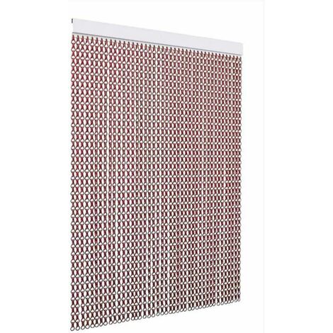 TENDAGGIMANIA Tenda Antimosche per Porte e Finestre - Colore binario: Argento - Modello Catena in Alluminio - (L.100 CM X H.240 CM, Rosso)