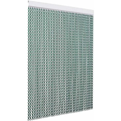 TENDAGGIMANIA Tenda Antimosche per Porte e Finestre - Colore binario: Argento - Modello Catena in Alluminio - (L.100 CM X H.240 CM, Verde)