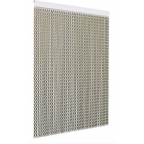 TENDAGGIMANIA Tenda Antimosche per Porte e Finestre - Colore binario: Argento - Modello Catena in Alluminio - (L.120 CM X H.240 CM, Marrone)