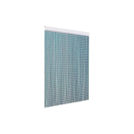 TENDAGGIMANIA Tenda Antimosche per Porte e Finestre - Colore binario: Argento - Modello Catena in Alluminio - (L.160 CM X H.240 CM, Blu Elettrico)