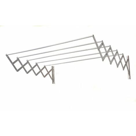 ⇒ Comprar Tendedero pared 5 barras extensible 160cm acero epoxi blanco  acordeon cuncial ▷ Más de 200 tiendas ✔️