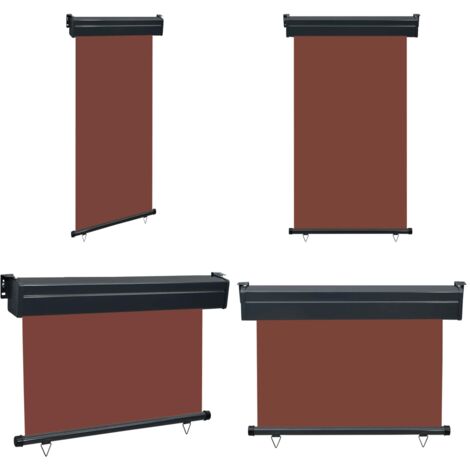 Tendalino Laterale per Balcone 105x250 cm Marrone - Tenda da sole per balcone - Tenda per balcone marrone