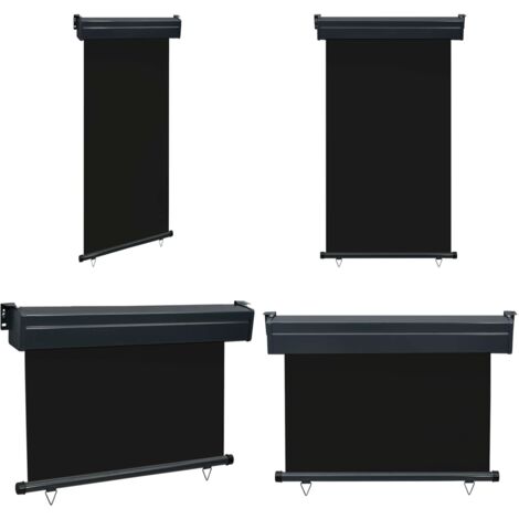 Tendalino Laterale per Balcone 105x250 cm Nero - Ombreggiatura balcone - Tenda da sole per balcone