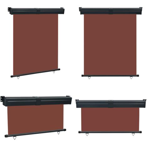 Tendalino Laterale per Balcone 145x250 cm Marrone - Tenda da sole per balcone - Tenda per balcone marrone