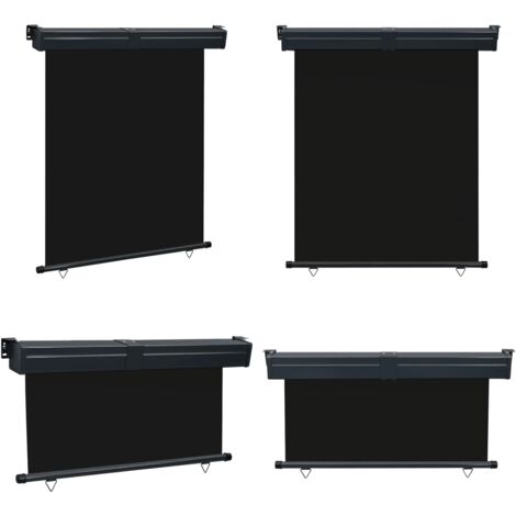 Tendalino Laterale per Balcone 145x250 cm Nero - Tenda da sole per balcone - Tenda per balcone