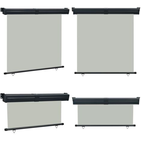 Tendalino Laterale per Balcone 165x250 cm Grigio - Tenda da sole per balcone - Tenda per balcone grigia