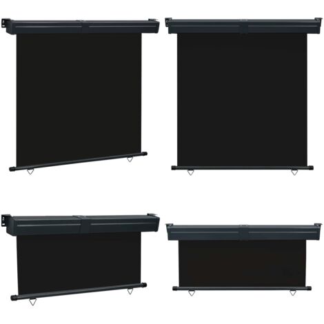 Tendalino Laterale per Balcone 165x250 cm Nero - Tenda da sole per balcone - Protezione da sole