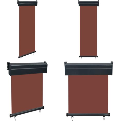 Tendalino Laterale per Balcone 65x250 cm Marrone - Ombreggiatura balcone - Tenda da sole per balcone