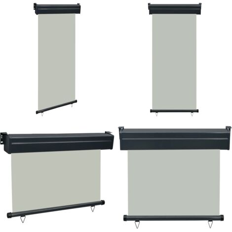Tendalino Laterale per Balcone 85x250 cm Grigio - Tenda da sole per balcone - Tenda per balcone grigio