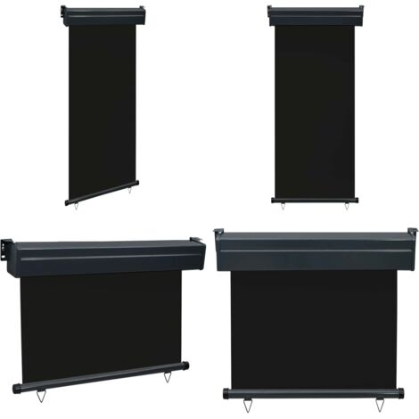 Tendalino Laterale per Balcone 85x250 cm Nero - Tenda da sole - Protezione dal sole