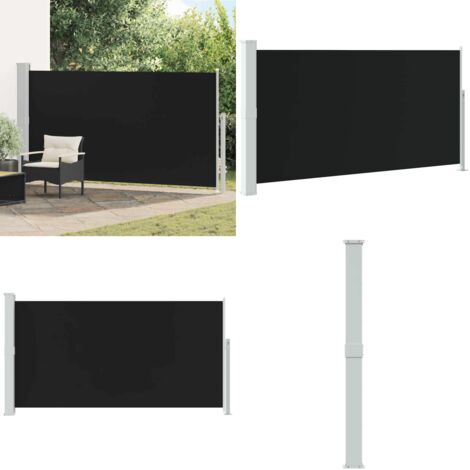 Tendalino Laterale per Patio Terrazzo 160 x 300 cm Nero - Ombreggiatura - Tenda da sole