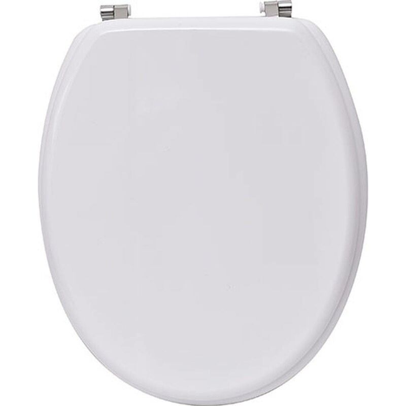 Tendance - Abattant wc mdf 18 pouces attaches acier inoxydable - blanc