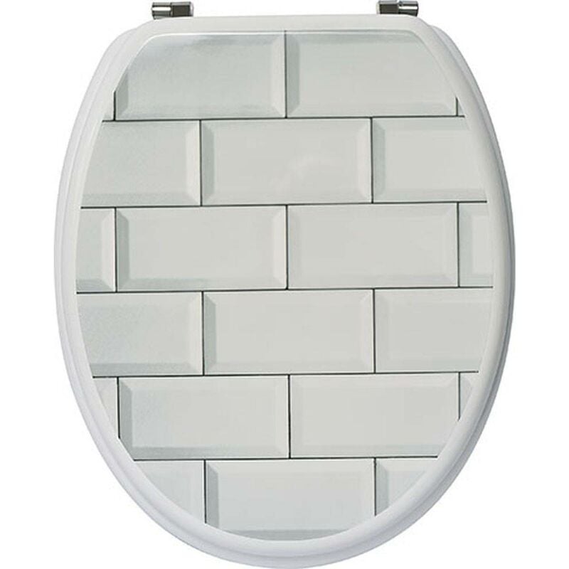 Tendance - Abattant wc mdf 18 pouces attaches acier inoxydable - subway