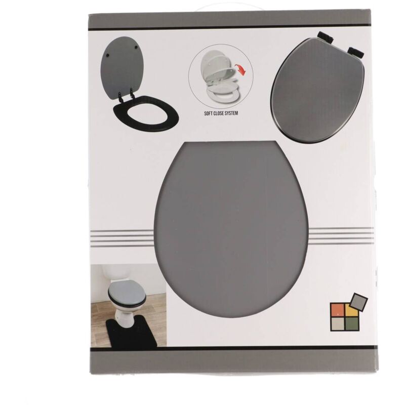 Abattant wc mdf 18 pouces assise noire attaches abs frein de chute noires - gris noir Tendance