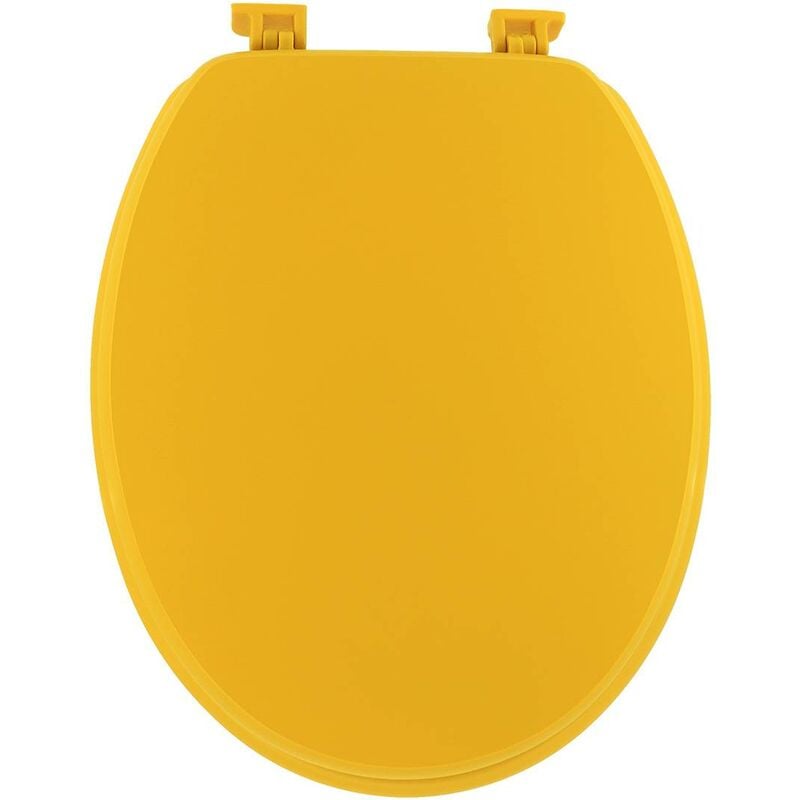 Tendance - Abattant wc mdf 18 pouces attaches plastiques - moutarde