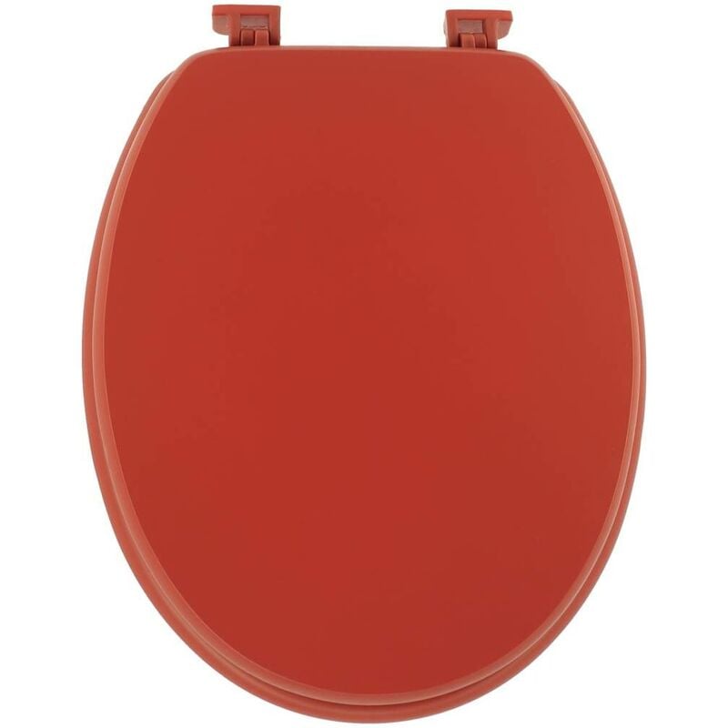 Tendance - Abattant wc mdf 18 pouces attaches plastiques - terracotta