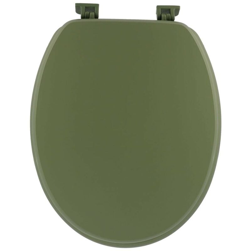 Tendance - Abattant wc mdf 18 pouces attaches plastiques - kaki mat